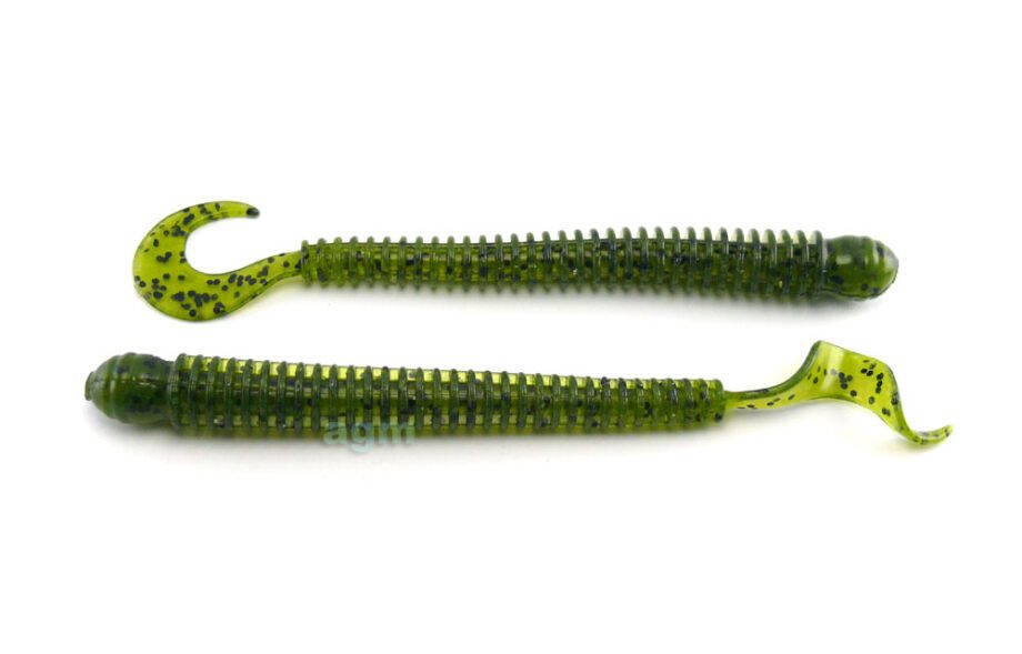 Agm 4In Finesse Curltail Worm Watermelon 8Pcs