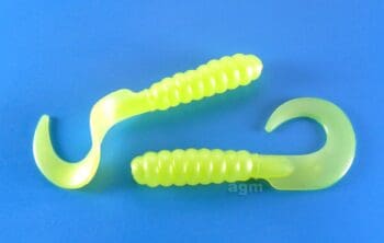 AGM 3in Curly Grub Chartreuse Pearl 10pcs