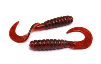 AGM 3in Curly Grub Motor Oil Red 10pcs