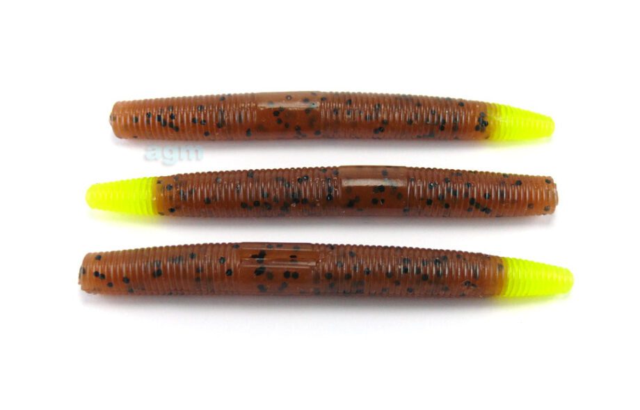 **Agm 3&Quot; Stick Worm - Pumpkinseed/Chartreuse Tip (9Pcs)
