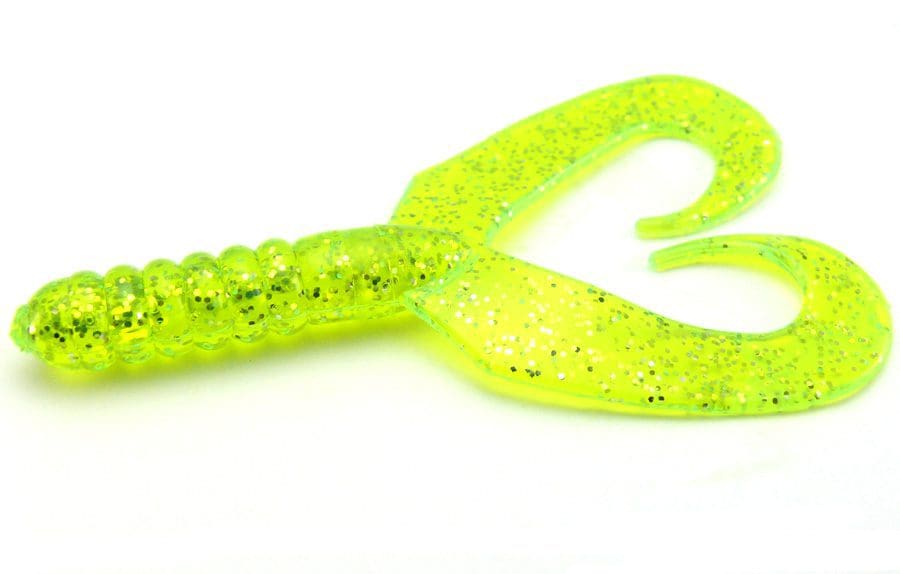 Agm 3.25In Twintail Grub Chartreuse Flash 8Pcs
