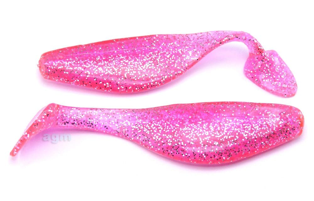 Big Bite 4In Shad Hot Pink Silver 5Pcs