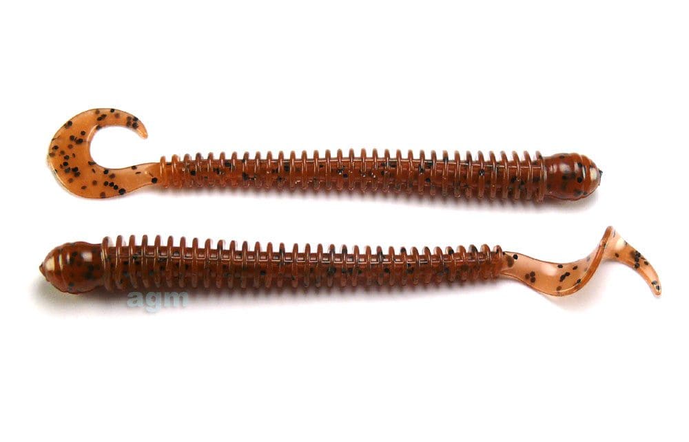 Agm 4In Finesse Curltail Worm Pumpkinseed 8Pcs