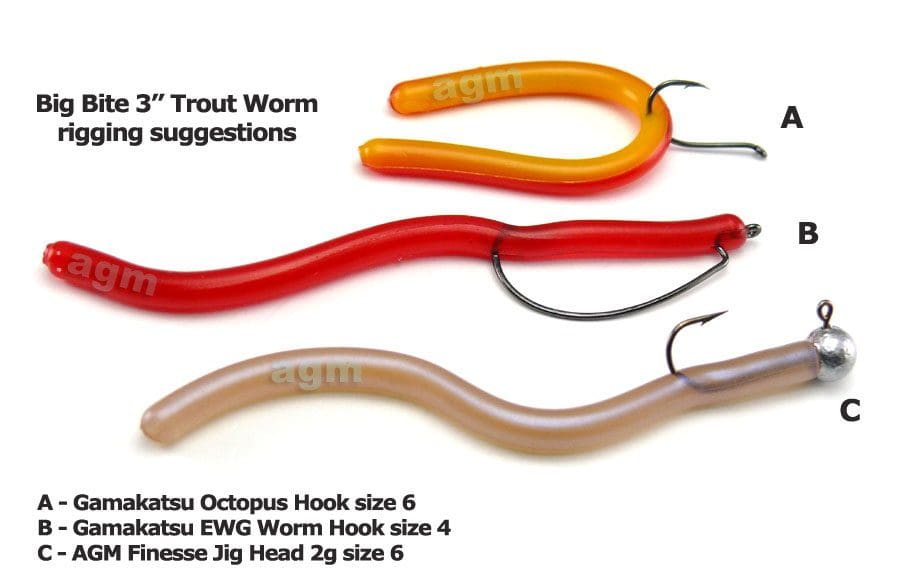 Big Bite 3&Quot; Trout Worm - Red/Yellow (10Pcs)