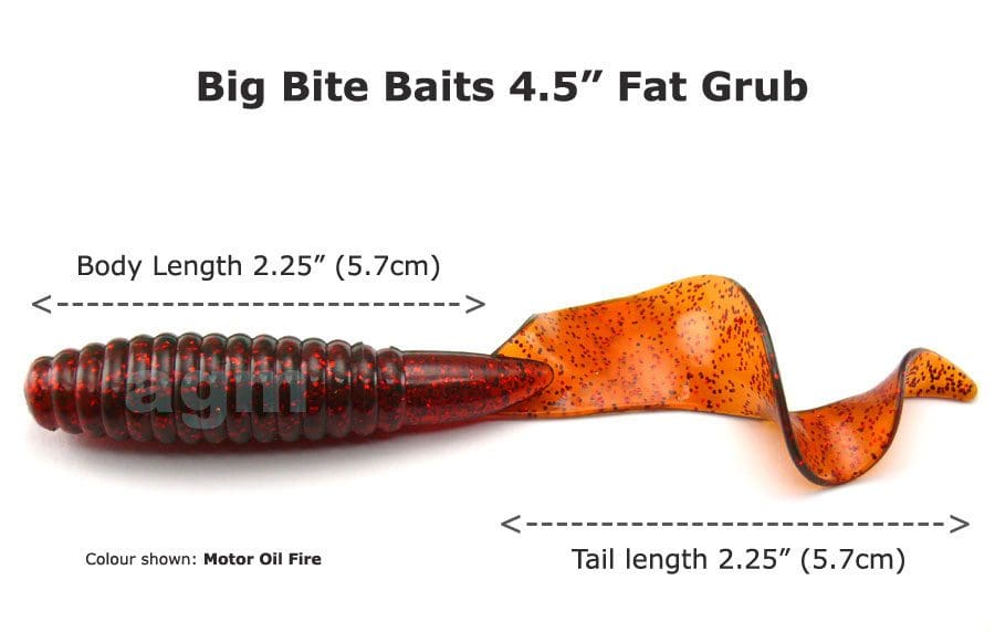 Big Bite 4.5&Quot; Fat Grub - Motor Oil Fire (5Pcs)