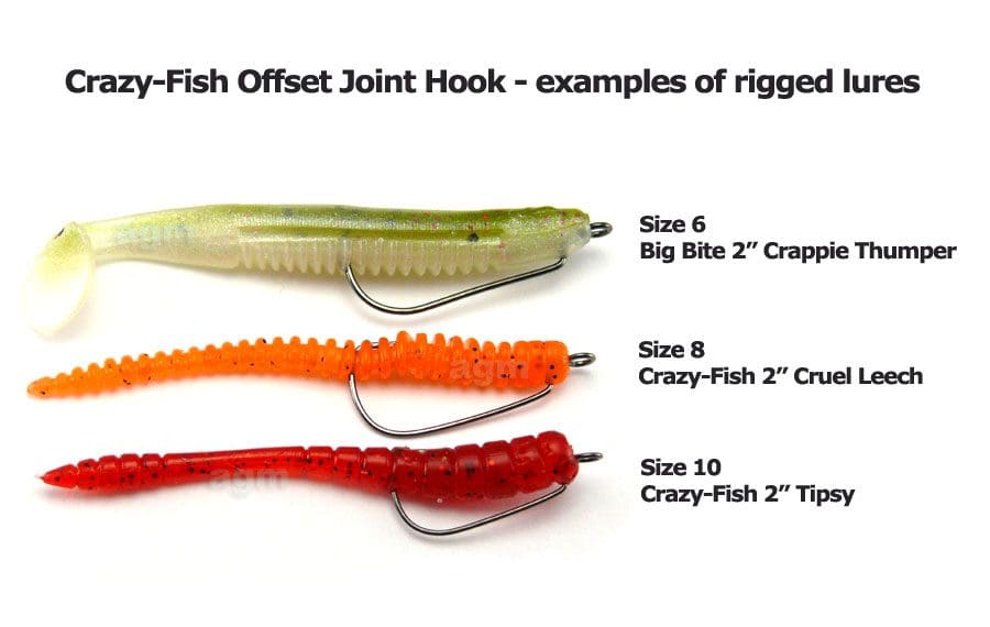 Crazy Fish Offset Joint Hook - Size 10 (5Pcs)