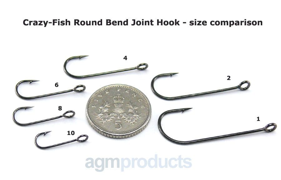 Crazy Fish Round Bend Joint Hook - Size 10 (10Pcs)
