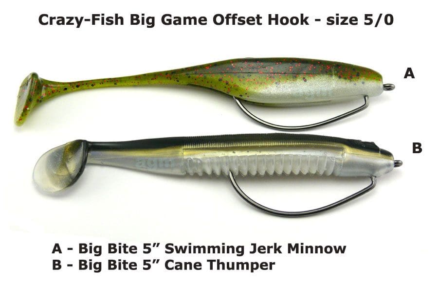 Crazy Fish Big Game Offset Hook - Size 5/0 (5Pcs)