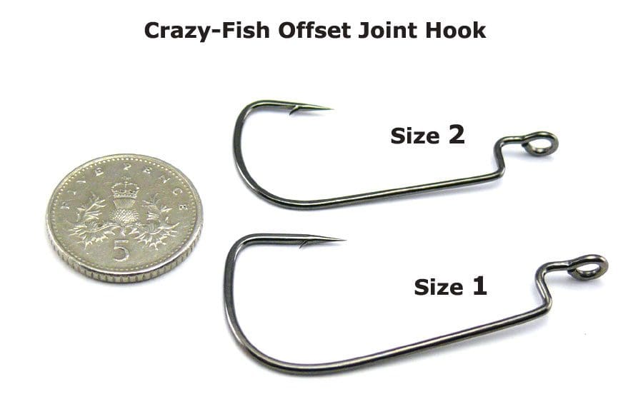 Crazy Fish Offset Joint Hook - Size 1 (5Pcs)
