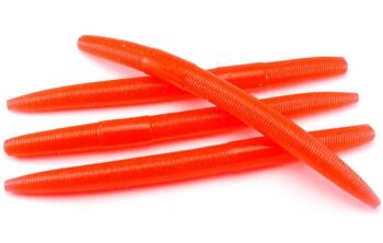 AGM 5in Stick Worm Flo Red 8pcs