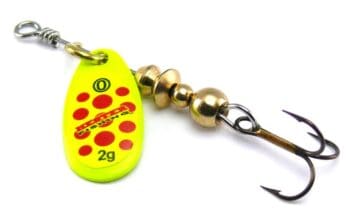 Hester Osprey Spinner 2g Chartreuse Red Spots
