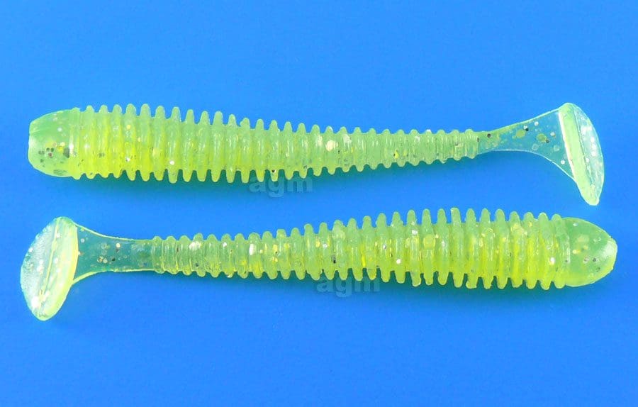 Crazy Fish 2In Vibro Worm Green Acid 8Pcs
