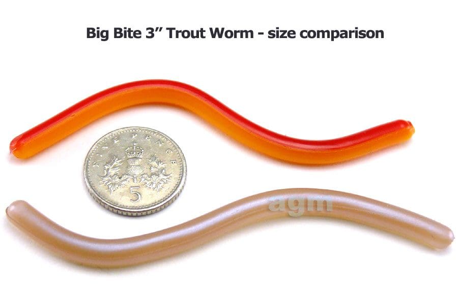 Big Bite 3&Quot; Trout Worm - Red/Yellow (10Pcs)