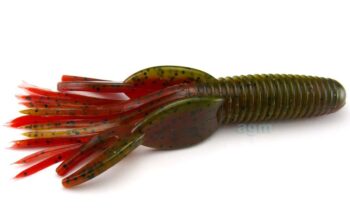 Big Bite 4in Craw Tube Green Pumpkin Texas Red 8pcs