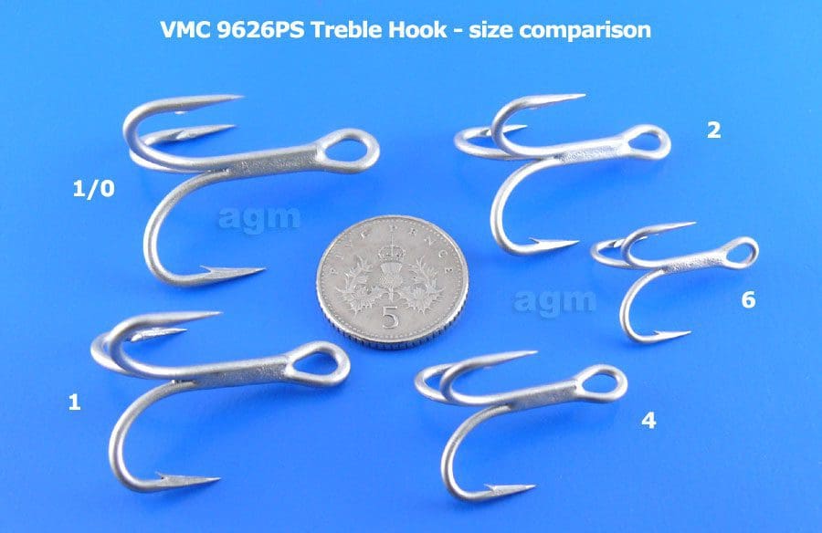 Vmc 9626Ps 3X Strong Saltwater Treble Hook - Size 1/0 (5Pcs)