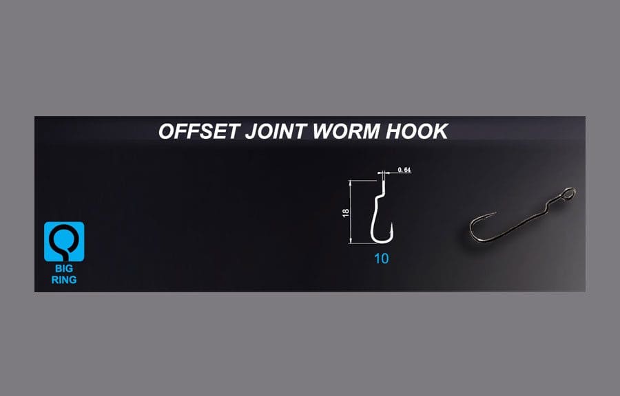 Crazy Fish Offset Joint Worm Hook - Size 10 (15Pcs)