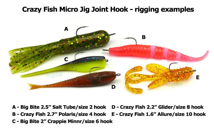 Crazy Fish Micro Jig Joint Hook - Size 10 (20Pcs)
