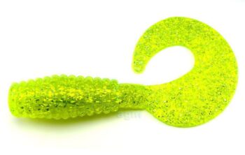 Kalins Big N 10in Grub Chartreuse/Silver Flake
