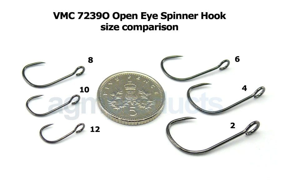 Vmc 7239O Open Eye Barbless Spinner Hook - Size 2 (8Pcs)