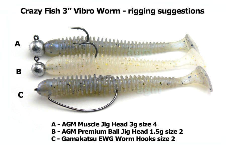 Crazy Fish 3&Quot; Vibro Worm - 64 Fluo Orange (5Pcs)