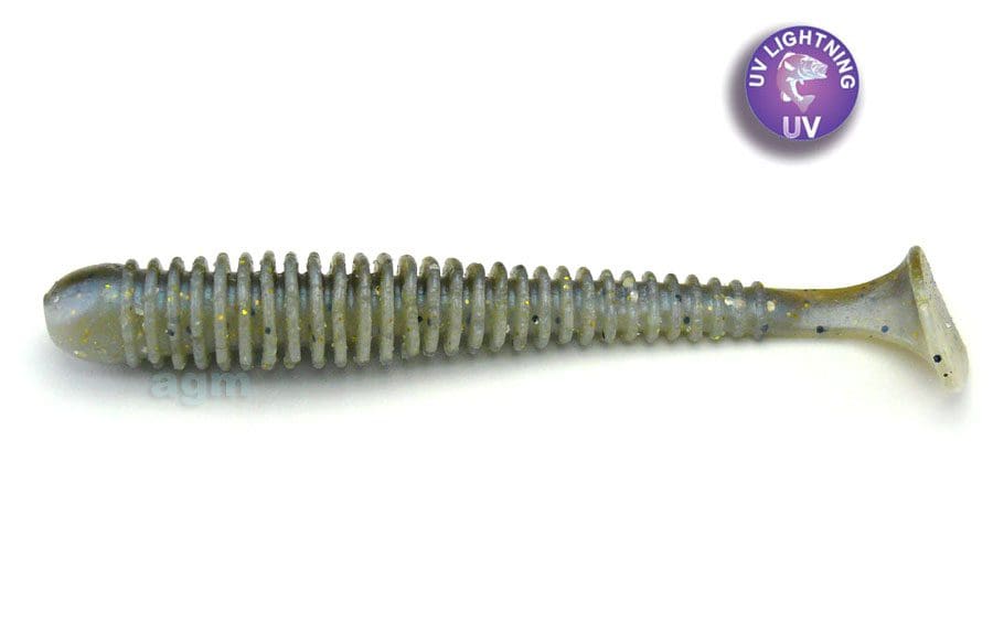 Crazy Fish 3.4In Floating Vibro Worm Swamp/Pearl 5Pcs