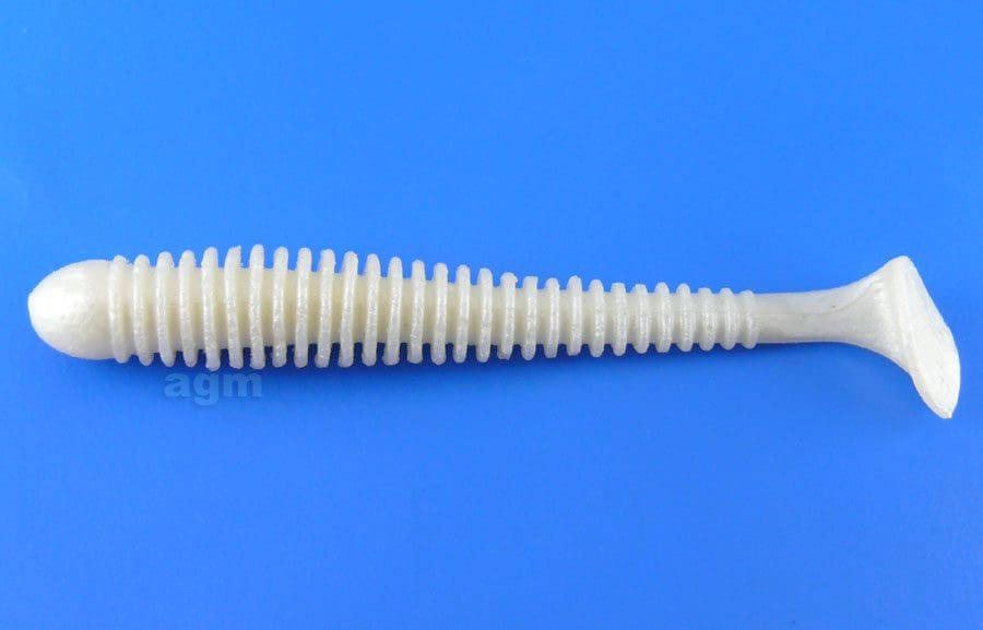 Crazy Fish 3.4In Floating Vibro Worm Pearl Snow 5Pcs