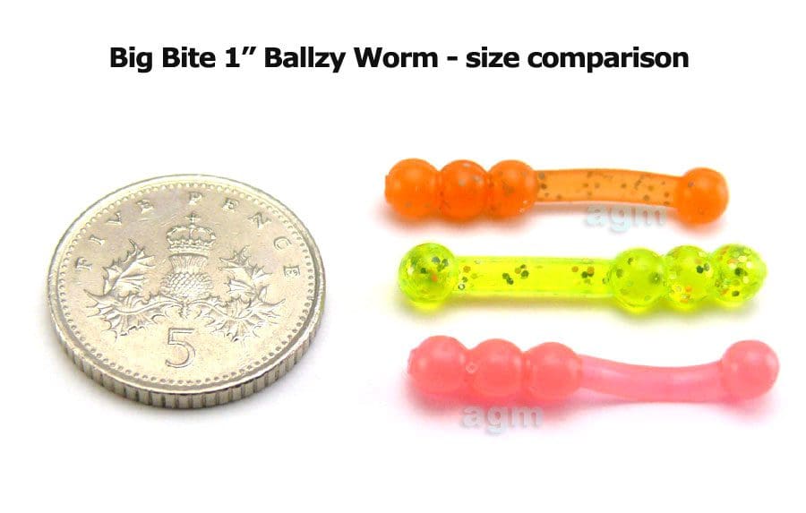 Big Bite 1&Quot; Ballzy Worm - Chartreuse Shine (10Pcs)