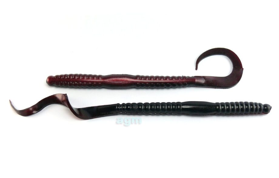 Agm 6In Curltail Worm Red Shad 7Pcs