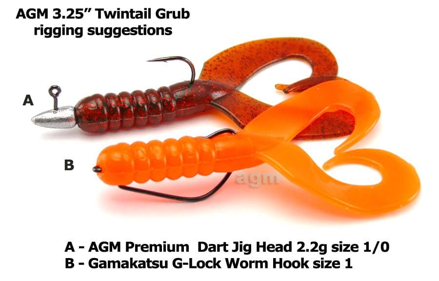 Agm 3.25&Quot; Twintail Grub - Chartreuse Flash (8Pcs)