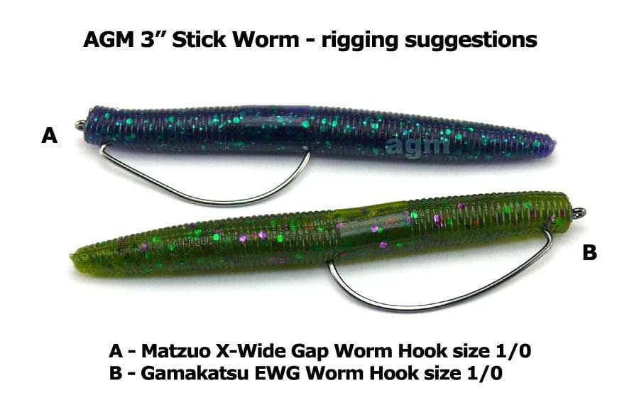 Agm 3&Quot; Stick Worm - Green Pumpkin (10Pcs)