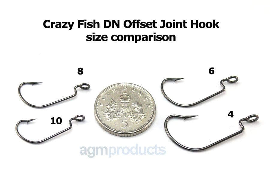 Crazy Fish Dn Offset Joint Hook - Size 4 (15Pcs)