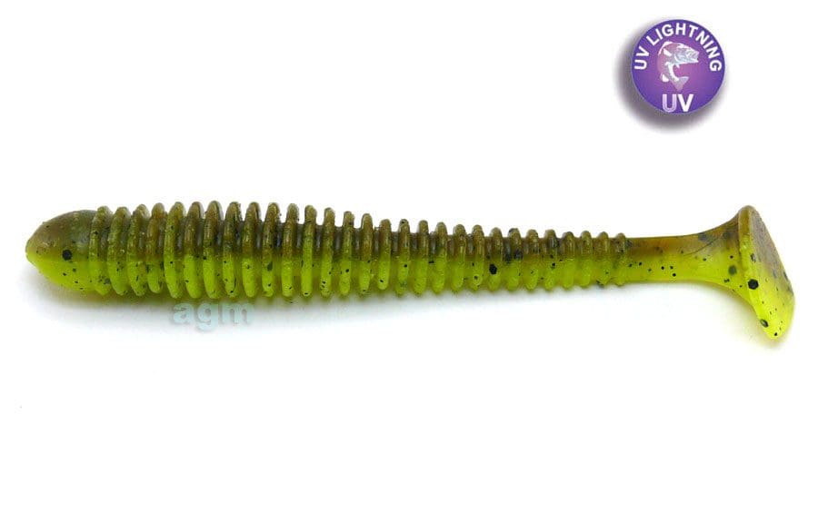Crazy Fish 3.4In Floating Vibro Worm Swamp Chartreuse 5Pcs