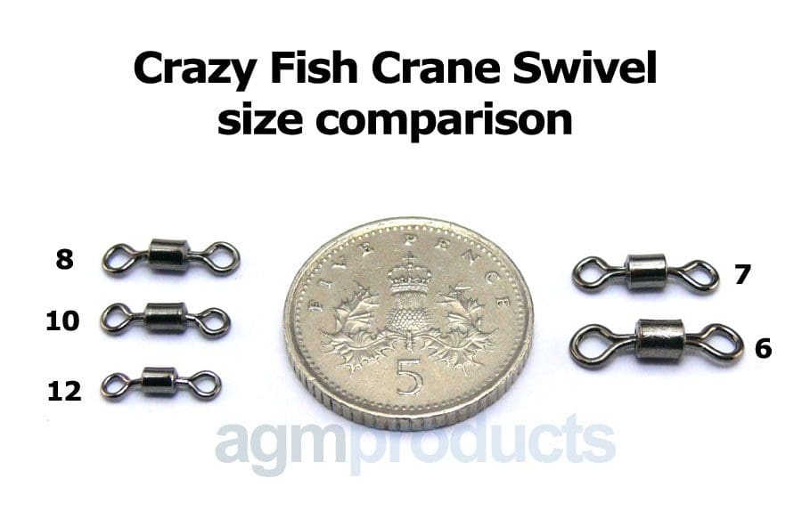 Crazy Fish Crane Swivel - Size 6 (8Pcs)