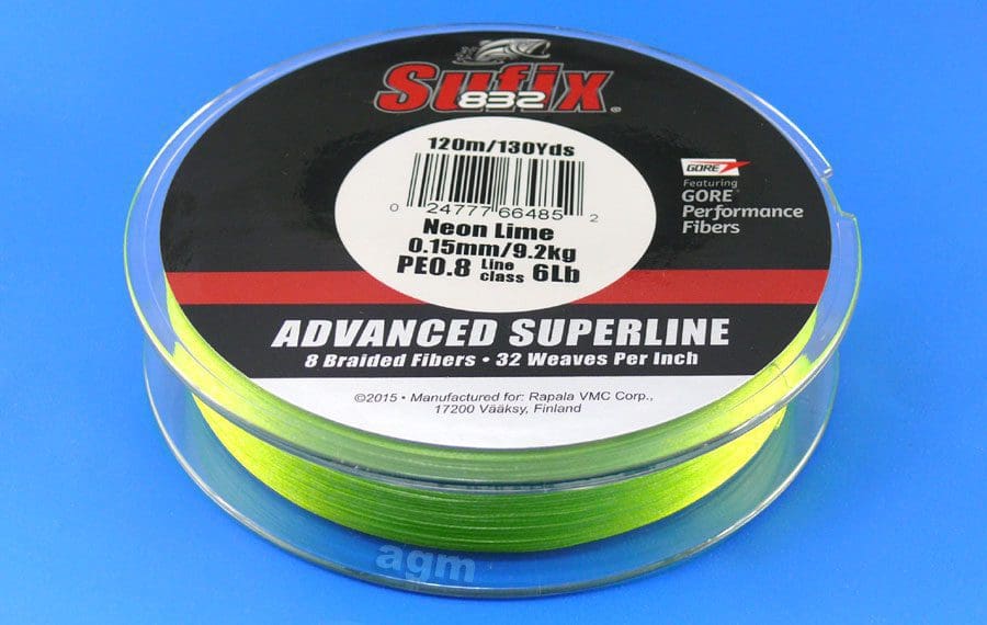 Sufix 832 Braid 9.2Kg/20Lb 120M Neon Lime