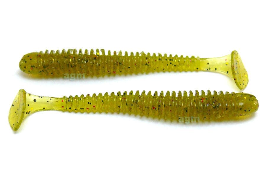 Crazy Fish 2In Vibro Worm 1 Olive 8Pcs