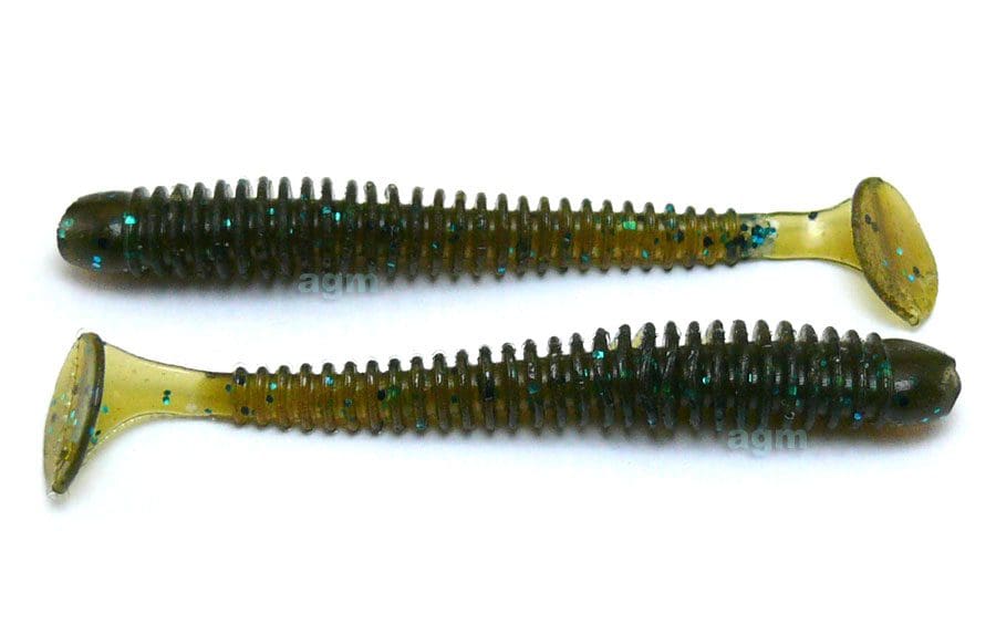 Crazy Fish 2In Vibro Worm 42 Green Pumpkin Blue 8Pcs