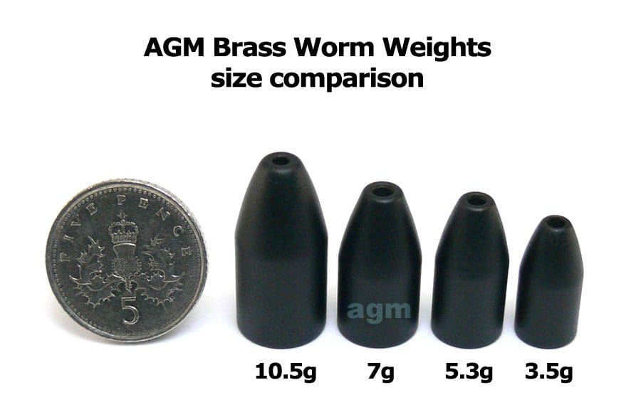 Agm Brass Worm Weight 3.5G - Matt Black (10Pcs)