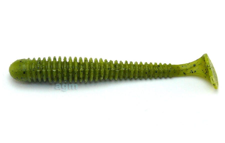 Crazy Fish 3.4In Floating Vibro Worm Watermelon 5Pcs