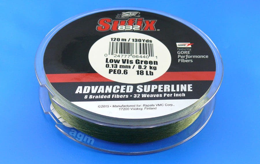 Sufix 832 Braid 8.2Kg/18Lb 120M Low Vis Green