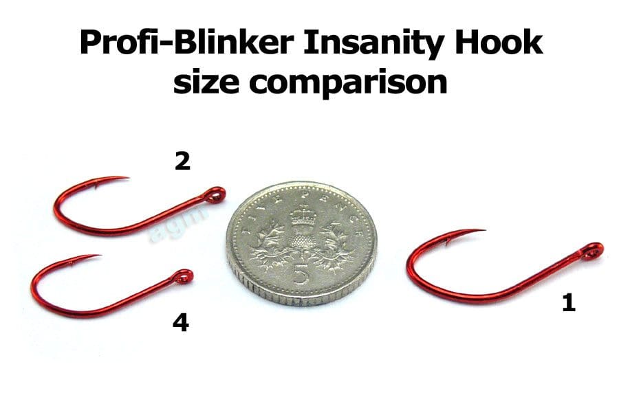 Profi-Blinker Insanity Hook Red - Size 4 (10Pcs)