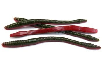 AGM 5in Finesse Worm Green Pumpkin/Red 10pcs