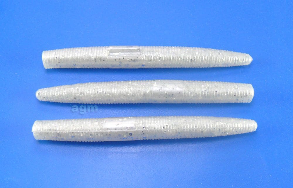 Agm 3In Stick Worm White Pearl Silver 10Pcs