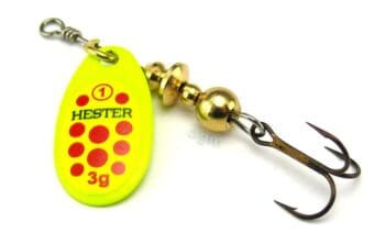 Hester Osprey Spinner 3g Chartreuse/Red Spots