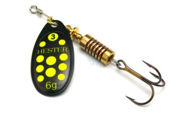 Hester Osprey Spinner 6g Black/Chartreuse Spots