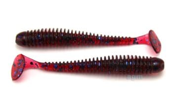 Crazy Fish 2in Vibro Worm 73 Blue Ruby 8pcs