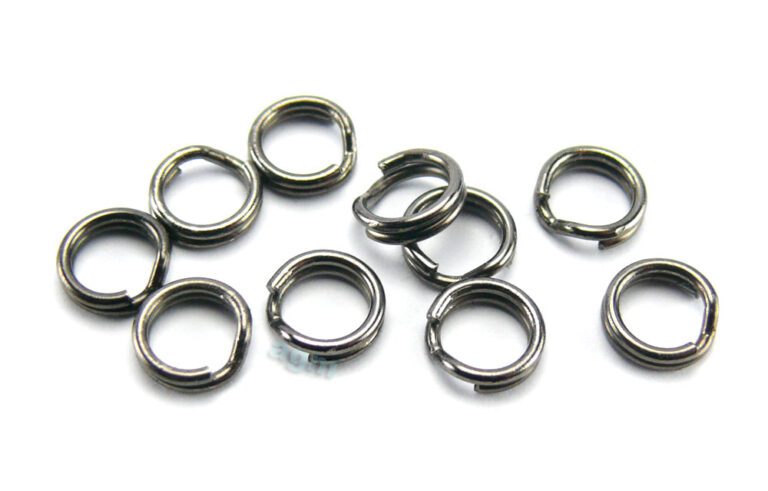 Gurza Stainless Steel Split Ring Size 5 5.75Mm/46Lb Black 10Pcs